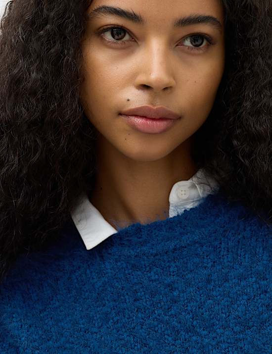 Textured Crew Neck Jumper