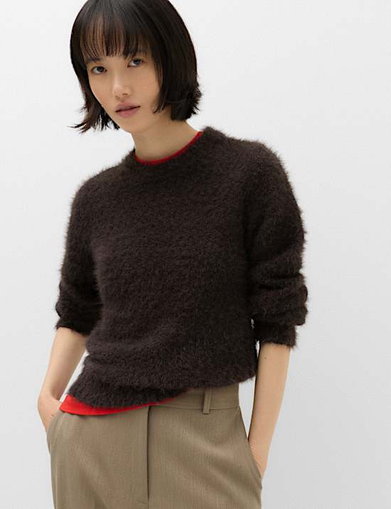 Textured Crew Neck Jumper