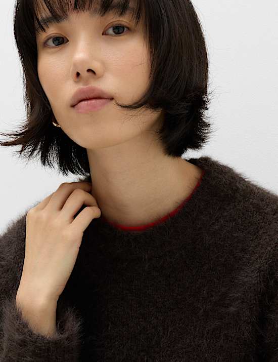 Textured Crew Neck Jumper