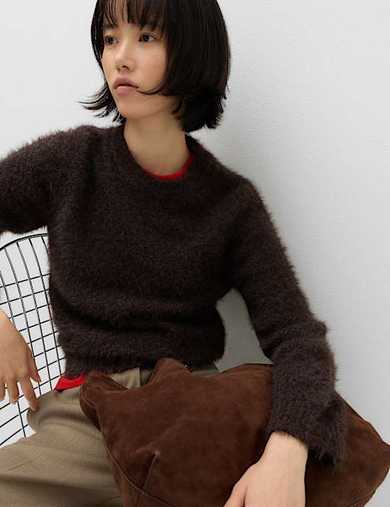 Textured Crew Neck Jumper