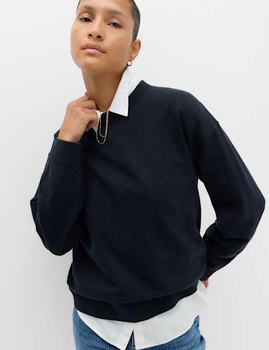 Air-Yarn Funnel Neck Relaxed Fit Jumper