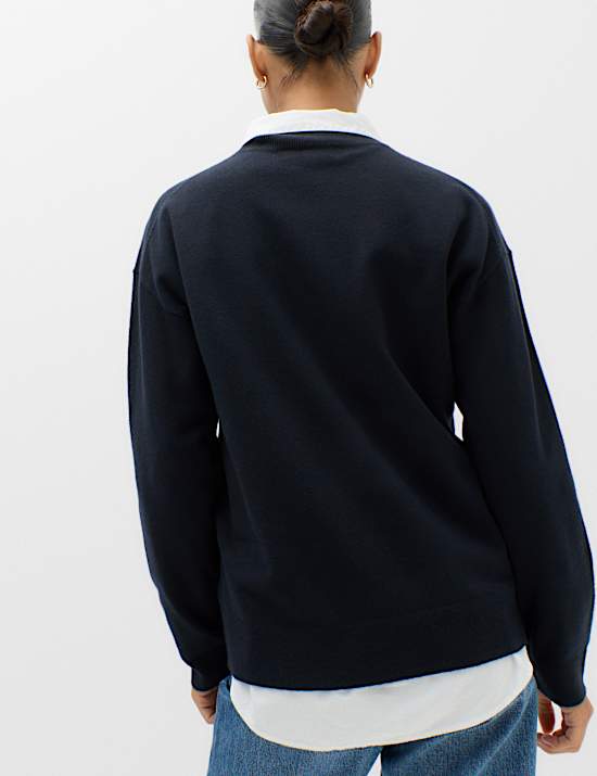 Air-Yarn Funnel Neck Relaxed Fit Jumper