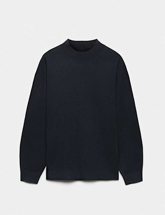Air-Yarn Funnel Neck Relaxed Fit Jumper