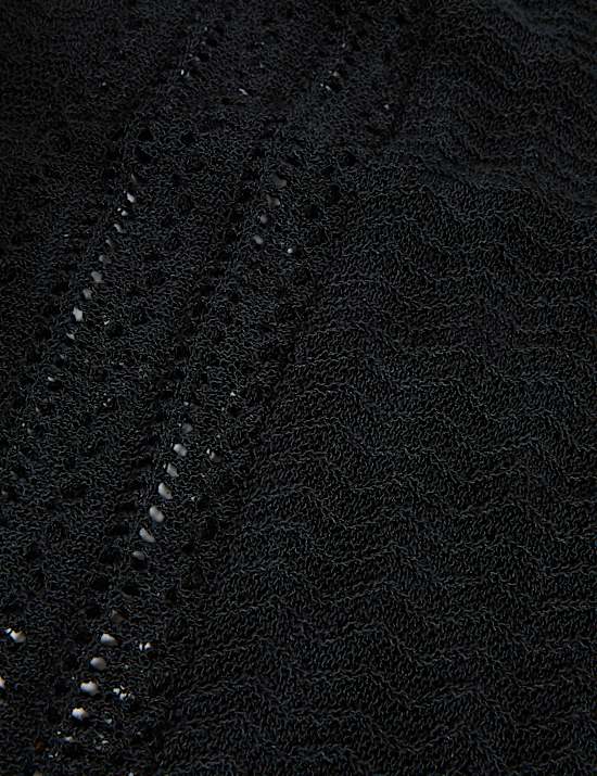 Cotton Rich Textured One Shoulder Midi Beach Dress