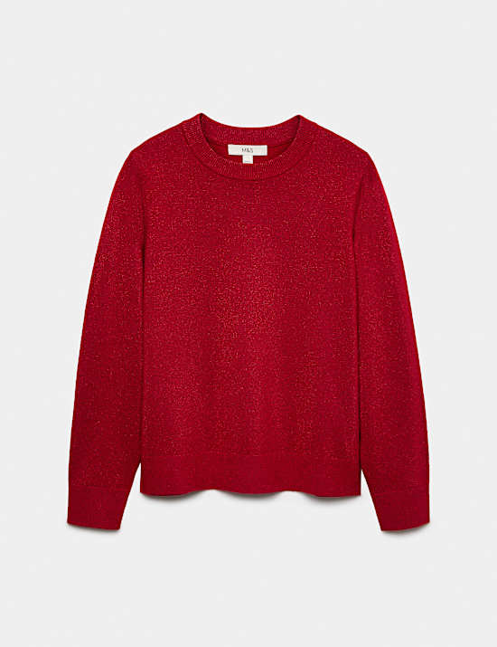 Air-Yarn Crew Neck Sparkly Jumper