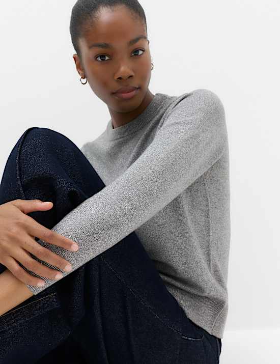 Air-Yarn Crew Neck Sparkly Jumper