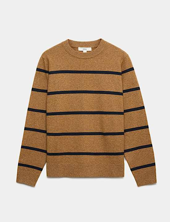 Air-Yarn Striped Crew Neck Jumper
