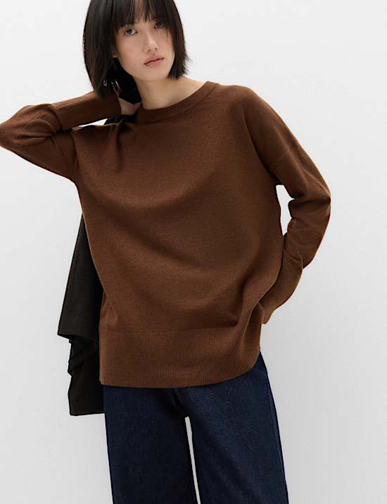 Air-Yarn Oversized Longline Jumper