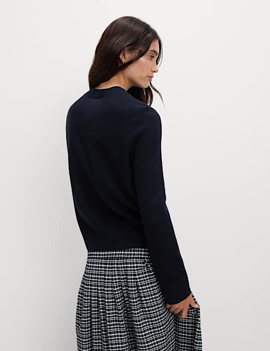 Air-Yarn Slogan Crew Neck Jumper