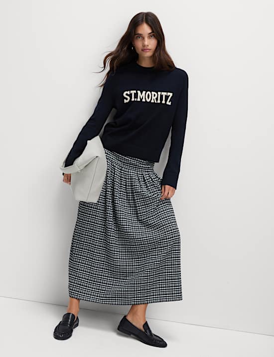 Air-Yarn Slogan Crew Neck Jumper