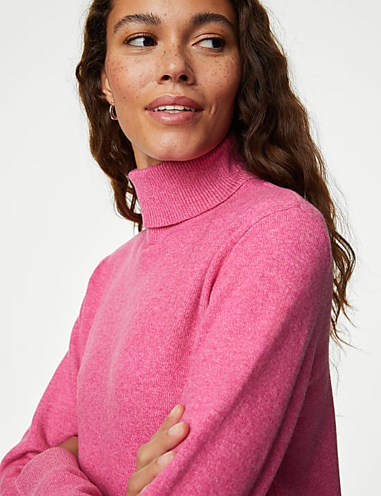 Air-Yarn Roll Neck Jumper