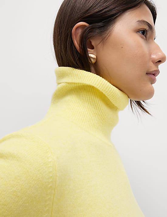 Pull en maille l&eacute;g&egrave;re &agrave; col roul&eacute;