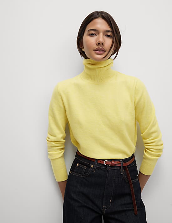 Pull en maille l&eacute;g&egrave;re &agrave; col roul&eacute;