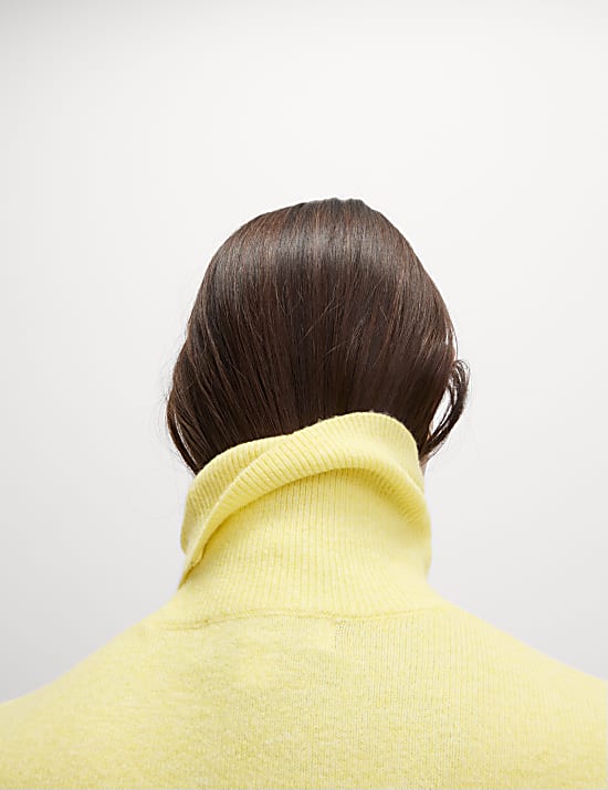 Pull en maille l&eacute;g&egrave;re &agrave; col roul&eacute;