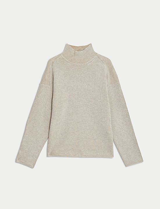 Air-yarn Funnel Neck Relaxed Jumper