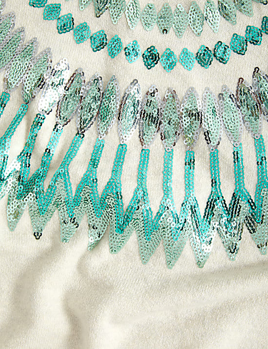 Sequin Fair Isle Relaxed Christmas Jumper