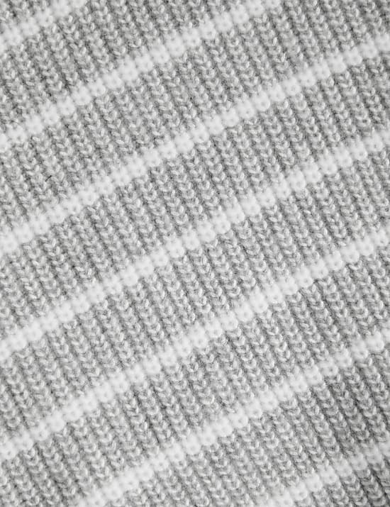 Pull en maille douce &agrave; encolure ronde et rayures