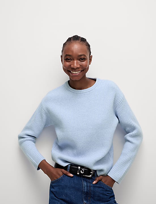 Cloud-Yarn Textured Crew Neck Jumper