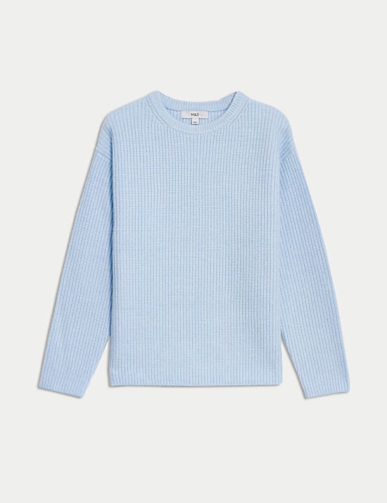 Cloud-Yarn Textured Crew Neck Jumper