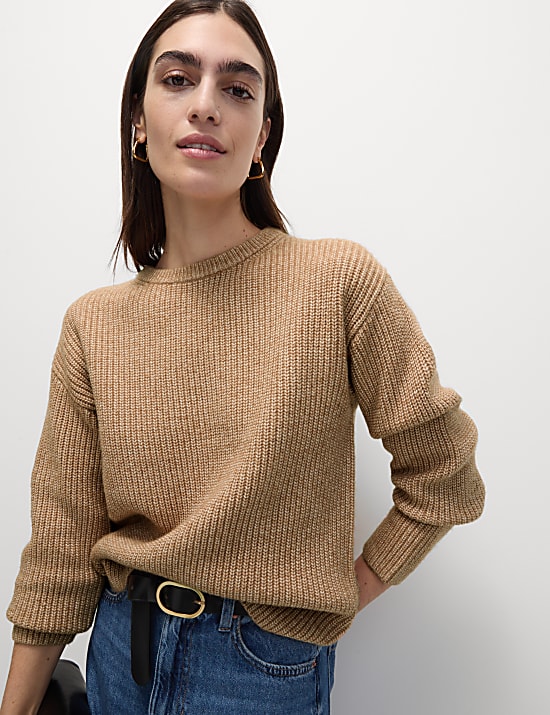 Cloud-Yarn Textured Crew Neck Jumper