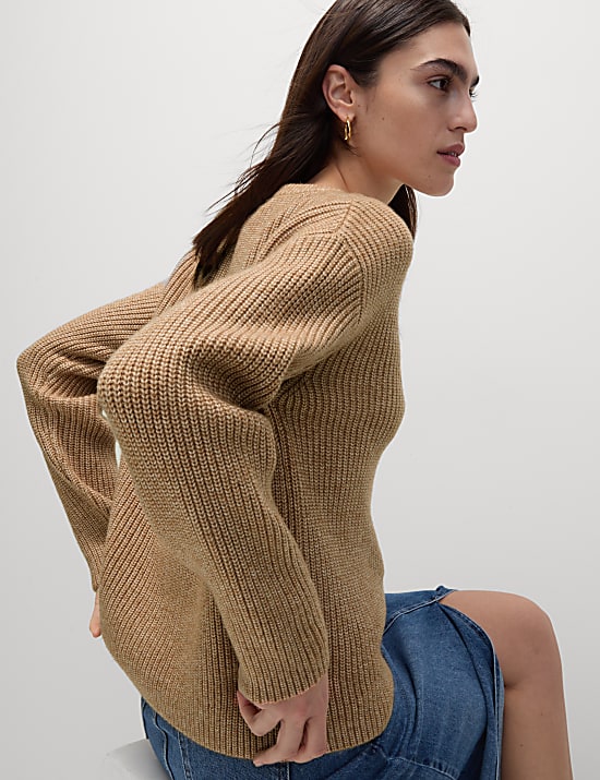 Cloud-Yarn Textured Crew Neck Jumper