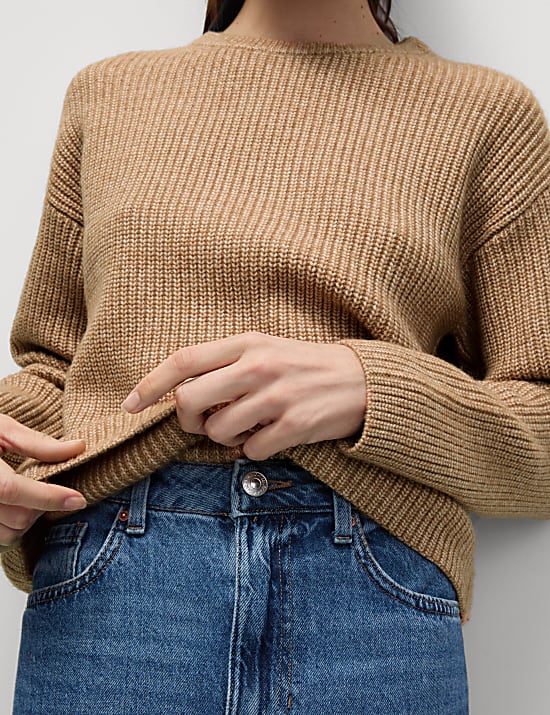 Cloud-Yarn Textured Crew Neck Jumper