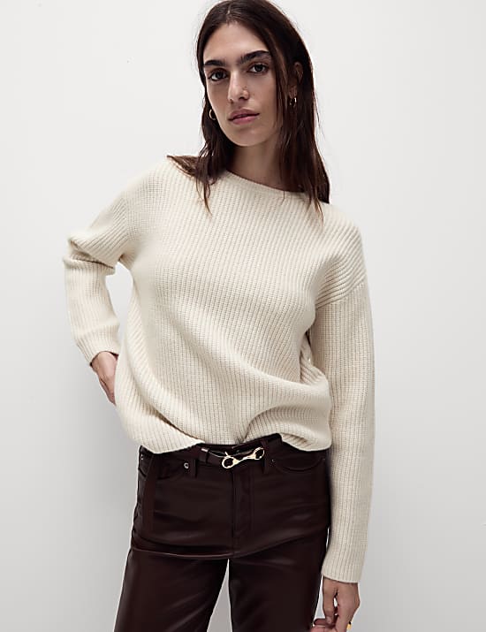 Cloud-Yarn Textured Crew Neck Jumper