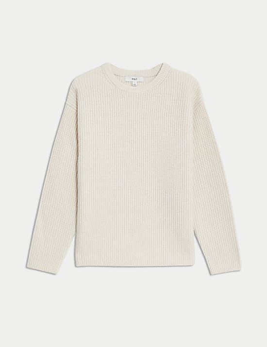 Cloud-Yarn Textured Crew Neck Jumper