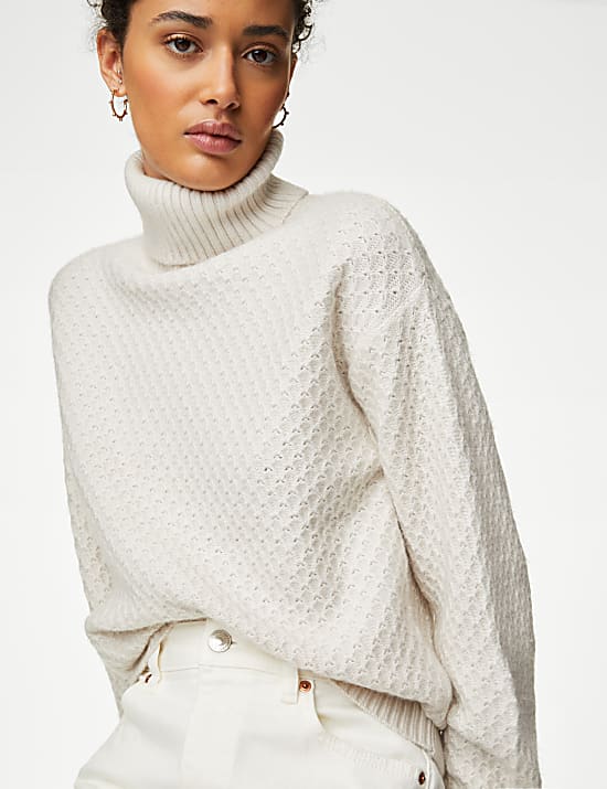 Textured Roll Neck Jumper