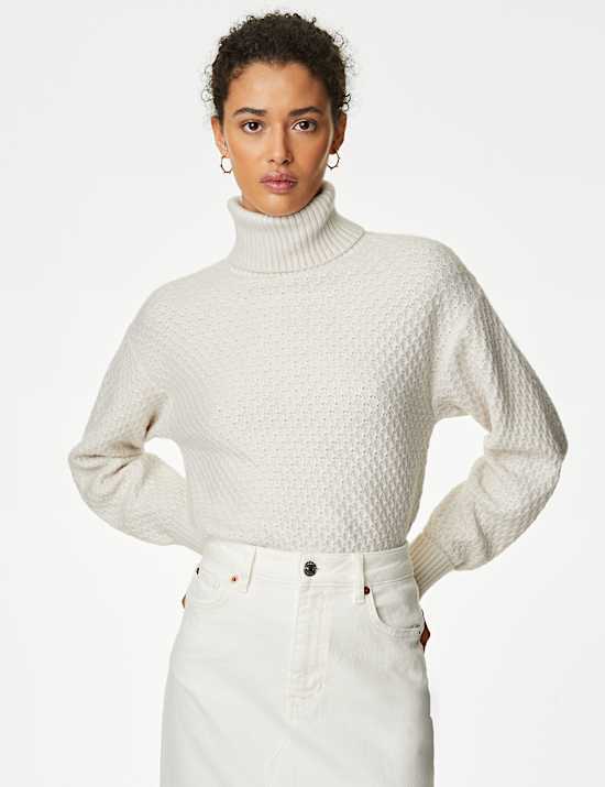 Textured Roll Neck Jumper