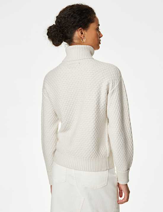 Textured Roll Neck Jumper