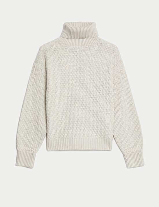 Textured Roll Neck Jumper
