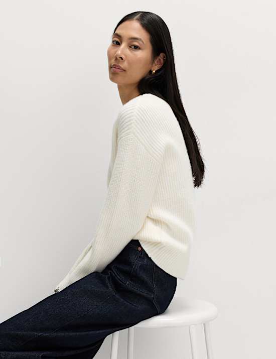 Cloud-Yarn Crew Neck Whipstitch Jumper