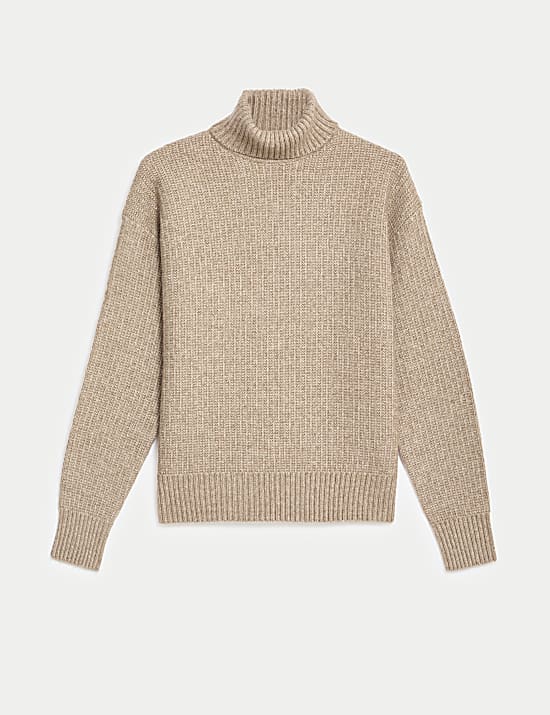 Texturovaný svetr z měkoučké příze s rolákovým límcem