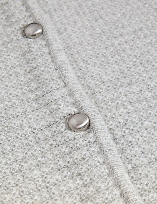 Cloud-Yarn Textured Crew Neck Cardigan