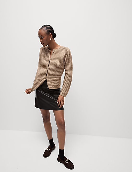 C&aacute;rdigan de escote cerrado texturizado con hilo Cloud