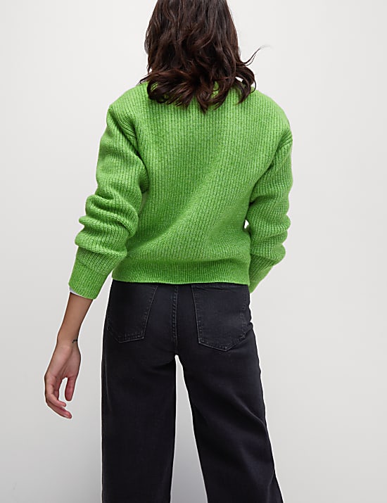 Ribbed Button Front Cardigan