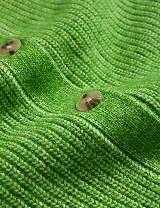 Ribbed Button Front Cardigan