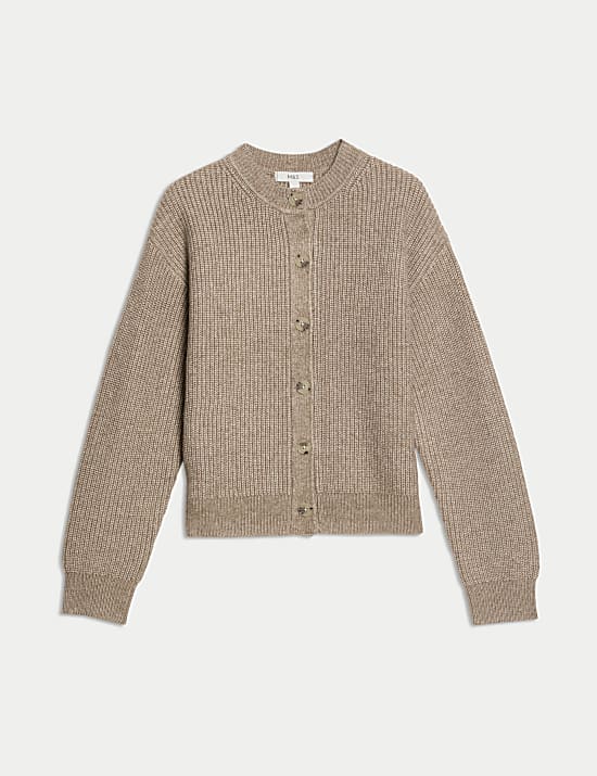 Gilet &agrave; fermeture avant boutonn&eacute;e et motif c&ocirc;tel&eacute;