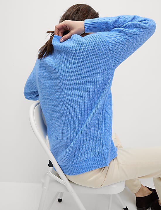 Textured V-Neck Relaxed Fit Cardigan