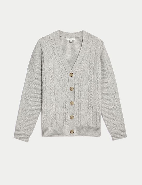 Textured V-Neck Relaxed Fit Cardigan