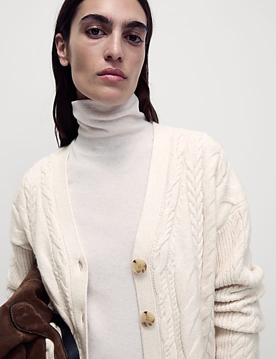 Textured V-Neck Relaxed Fit Cardigan