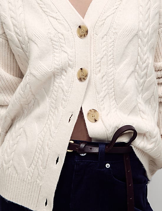 Textured V-Neck Relaxed Fit Cardigan