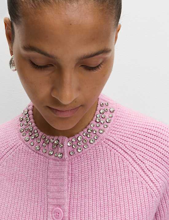 Cardigan avec décoration avec fermeture avant boutonnée