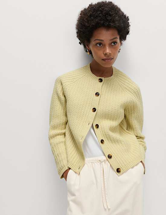 Cárdigan texturizado con cuello redondo e hilo Cloud