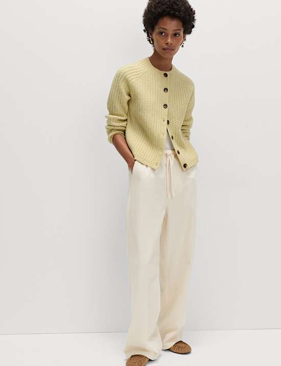 Cárdigan texturizado con cuello redondo e hilo Cloud