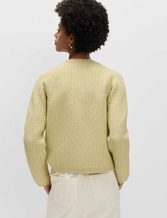 Cárdigan texturizado con cuello redondo e hilo Cloud