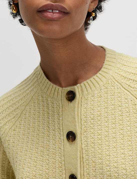 Cárdigan texturizado con cuello redondo e hilo Cloud