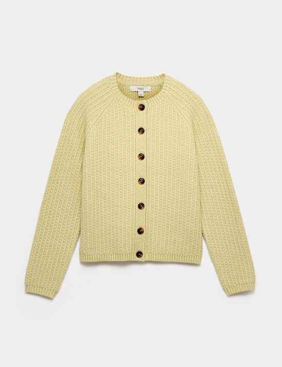 Cárdigan texturizado con cuello redondo e hilo Cloud