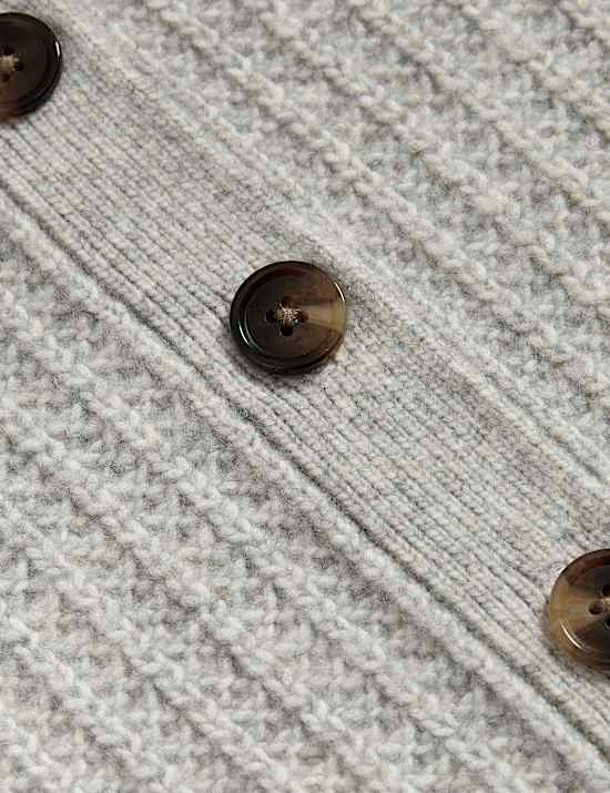 Cloud-Yarn Textured Crew Neck Cardigan